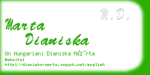 marta dianiska business card